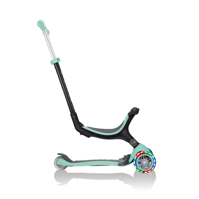 Globber GO UP Fold Plus Convertible Scooter with Light Up Wheels - Mint