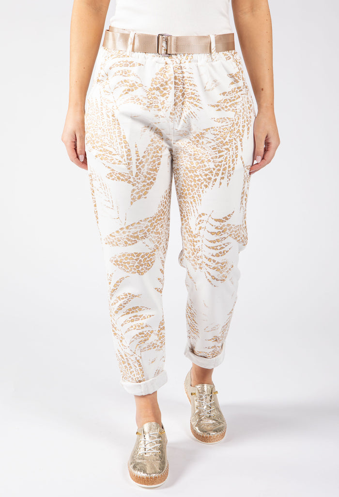 Gold Foil Belted Joggers