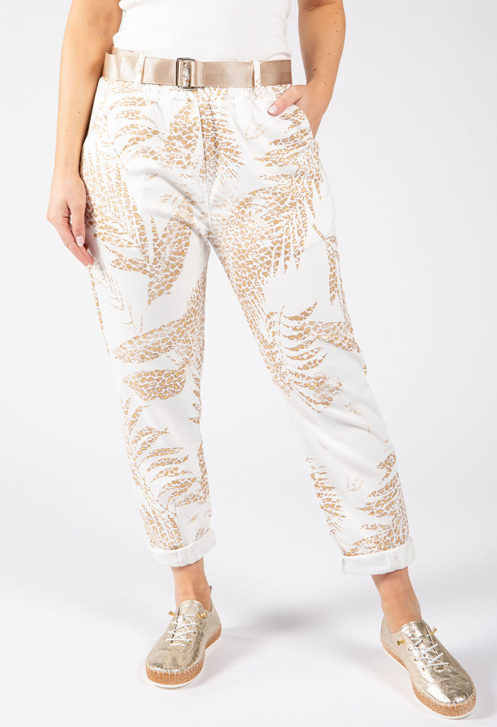 Gold Foil Belted Joggers