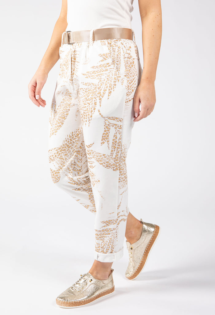 Gold Foil Belted Joggers