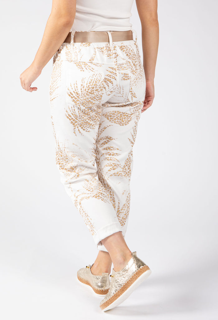 Gold Foil Belted Joggers