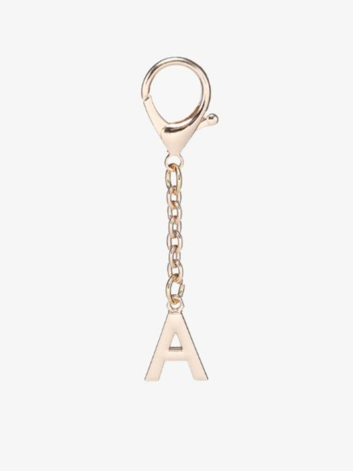 Gold Letter Bag Charms. A