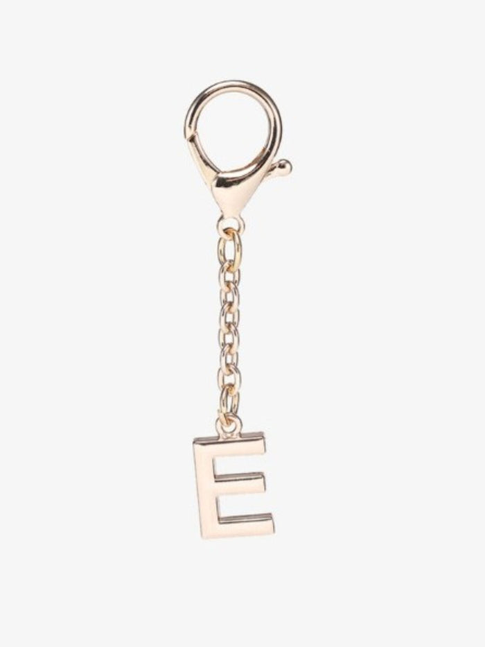 Gold Letter Bag Charms. E