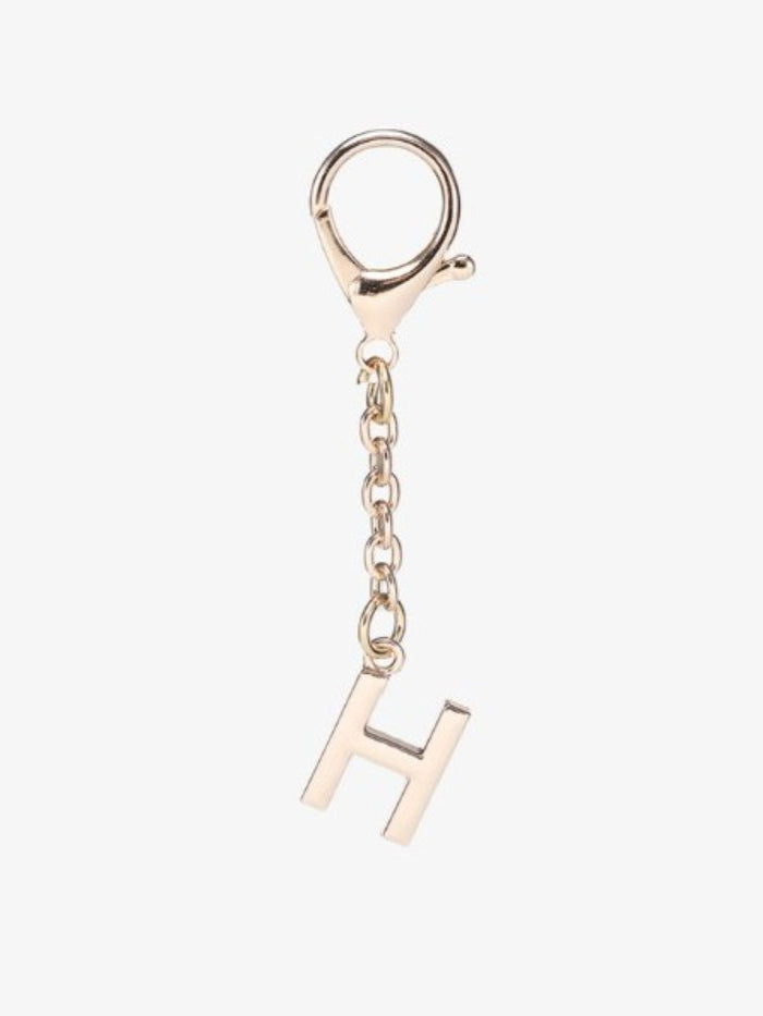 Gold Letter Bag Charms. H