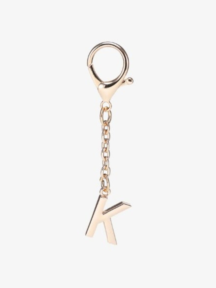 Gold Letter Bag Charms. K