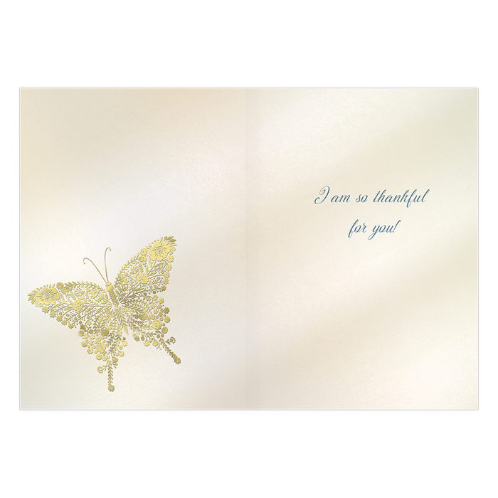 Golden Butterfly Thank You Card