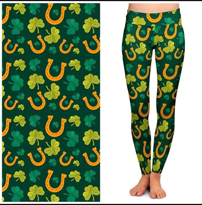 Green - Shamrock With Horseshoes / Kids - S/M - 4-7