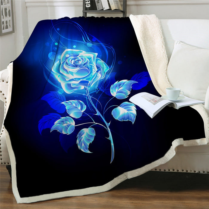 Gorgeous Colourful Roses Sherpa 3D Throw Blankets
