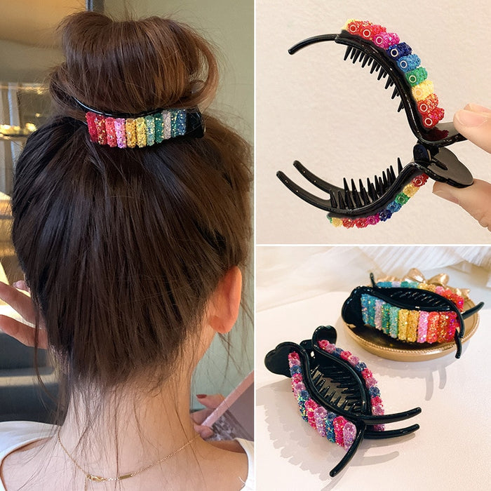 Gorgeous Large Rainbow Crab Hair Clips