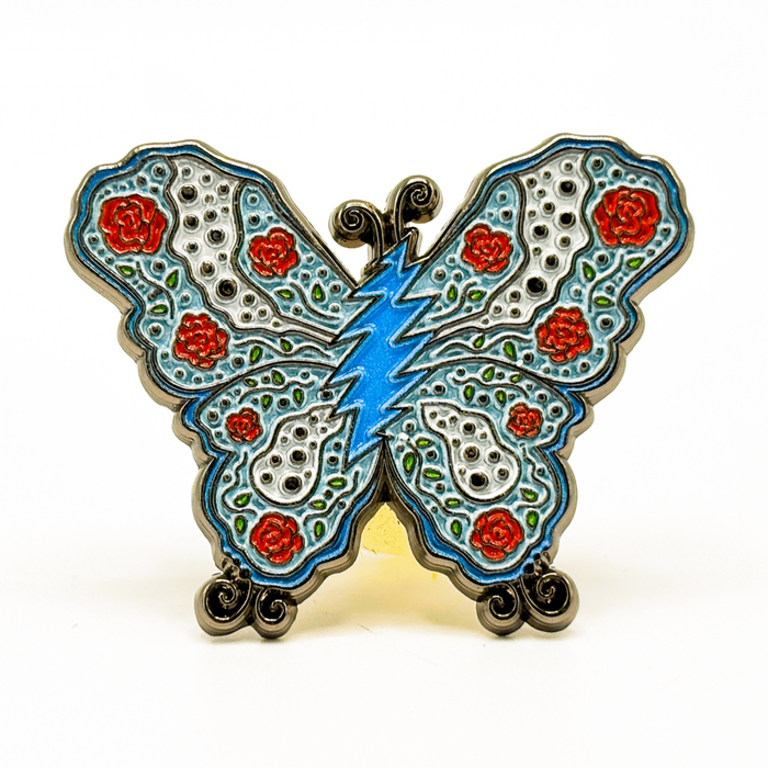 Grateful Dead Red, White & Blue Butterfly Enamel Pin