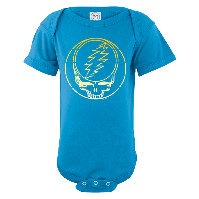 Grateful Dead Yellow Stripes Stealie Short Sleeve Baby One Piece