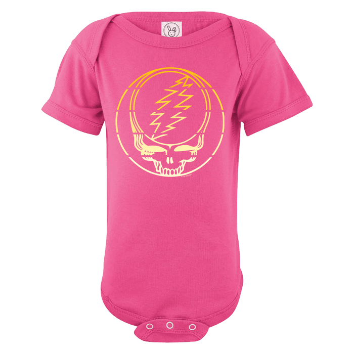 Grateful Dead Yellow Stripes Stealie Short Sleeve Baby One Piece