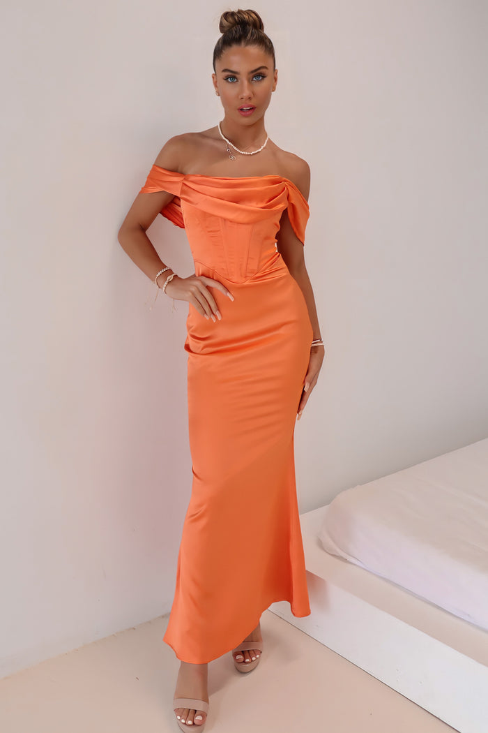 Grazia Formal Dress - Orange - Runway Goddess