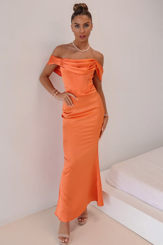 Grazia Formal Dress - Orange - Runway Goddess