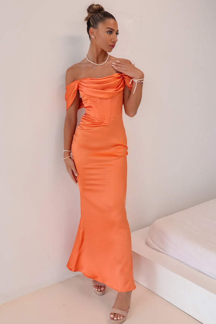 Grazia Formal Dress - Orange - Runway Goddess