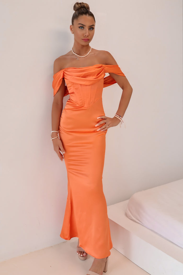 Grazia Formal Dress - Orange - Runway Goddess