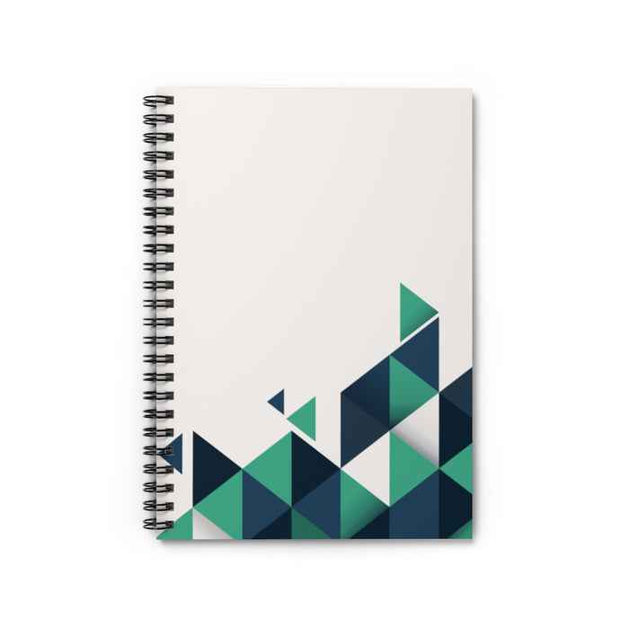 Green Geometrical Shapes - Cute Spiral Notebook Ruled Line