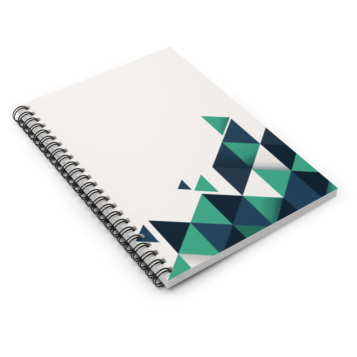 Green Geometrical Shapes - Cute Spiral Notebook Ruled Line