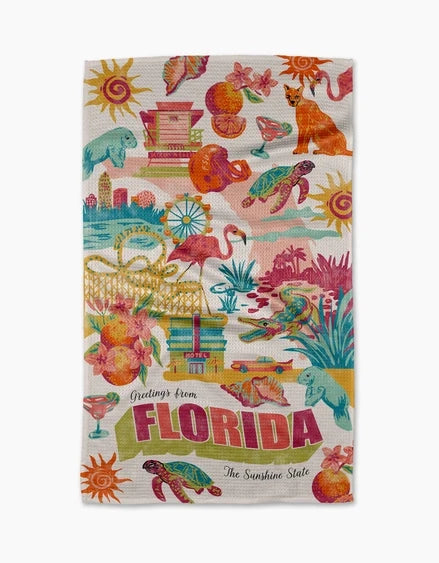 Greetings From Florida Tea Towel