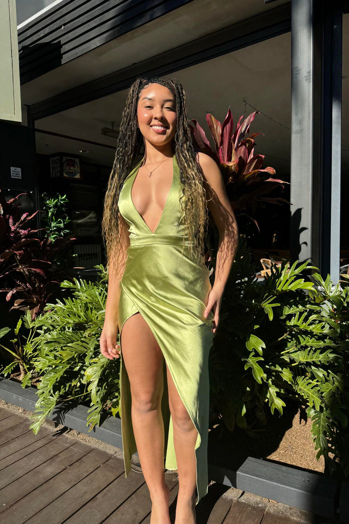 Hadleigh Maxi Dress - Apple Green - Runway Goddess