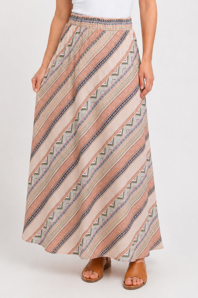 Halle Aztec Patterned Maxi Skirt with Pockets (FINAL SALE)