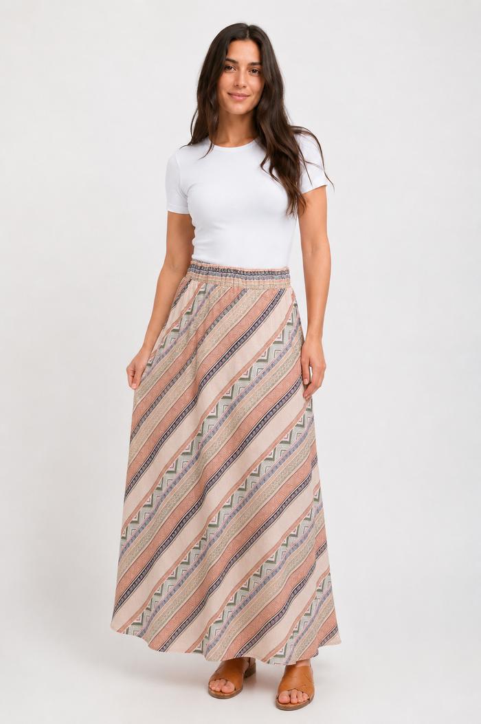 Halle Aztec Patterned Maxi Skirt with Pockets (FINAL SALE)