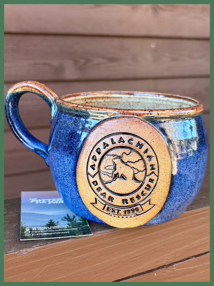 Handmade Pottery Soup Mug - Blue