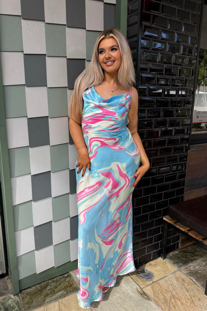 Haru Maxi Dress - Blue Multi - Runway Goddess