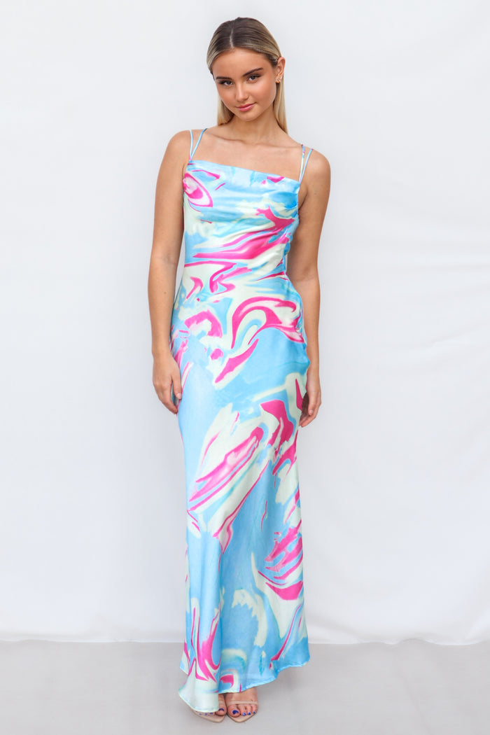 Haru Maxi Dress - Blue Multi - Runway Goddess