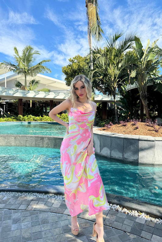 Haru Maxi Dress - Pink Multi - Runway Goddess
