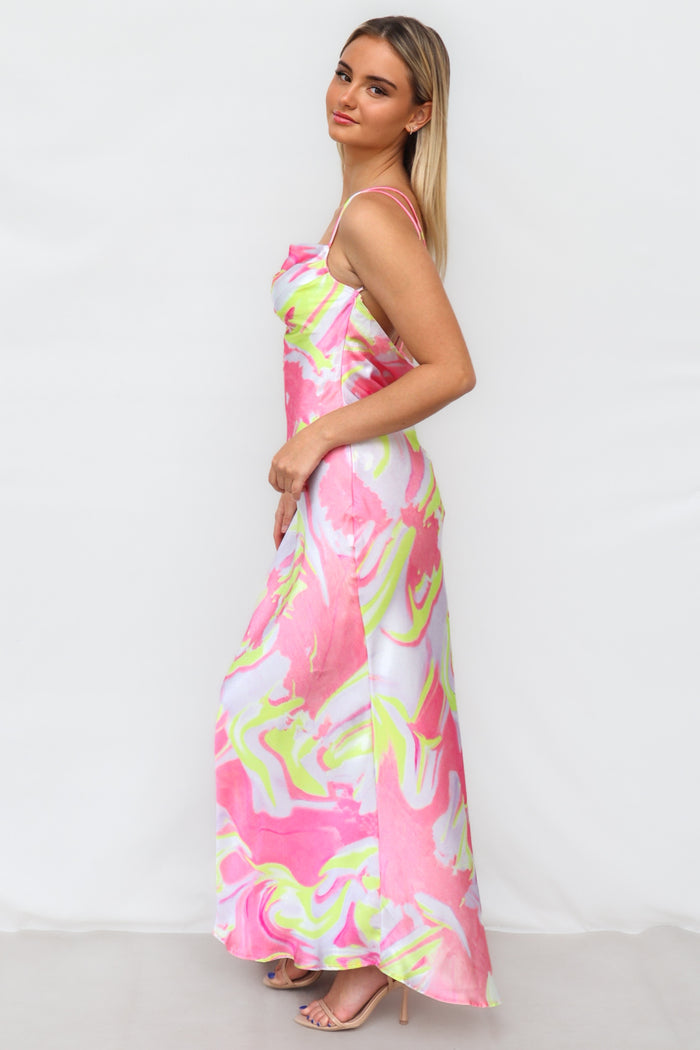Haru Maxi Dress - Pink Multi - Runway Goddess