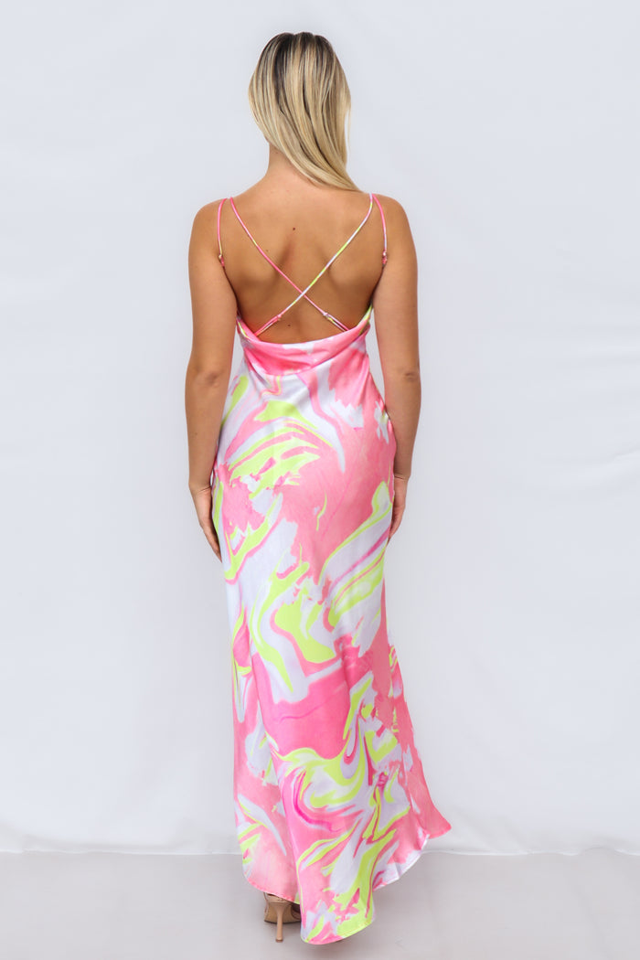 Haru Maxi Dress - Pink Multi - Runway Goddess