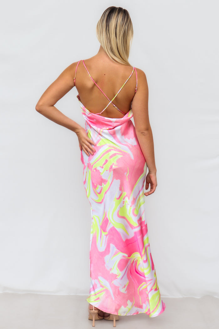 Haru Maxi Dress - Pink Multi - Runway Goddess