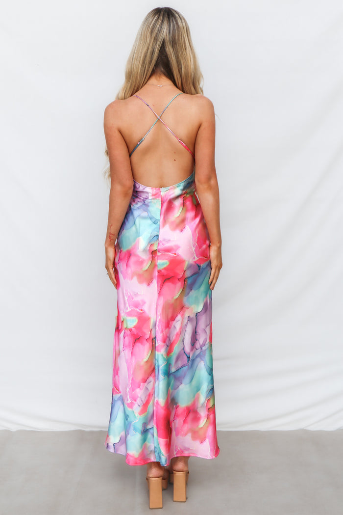 Hattie Maxi Dress - Pink Multi