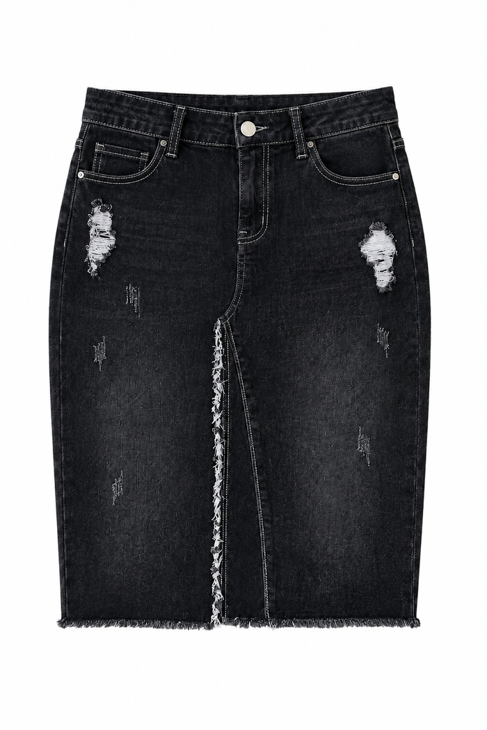 Hazel Distressed Denim in BLK