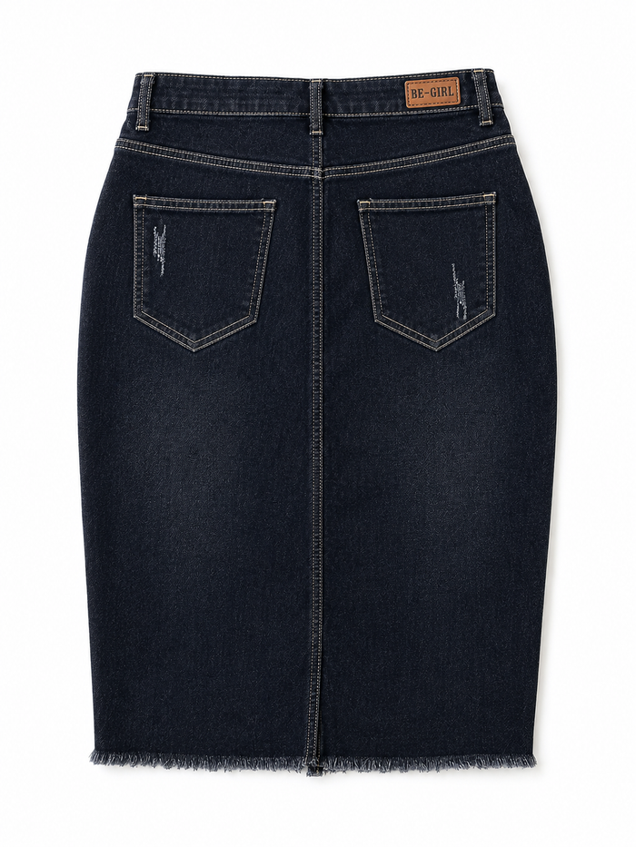 Hazel Distressed Denim in BLK