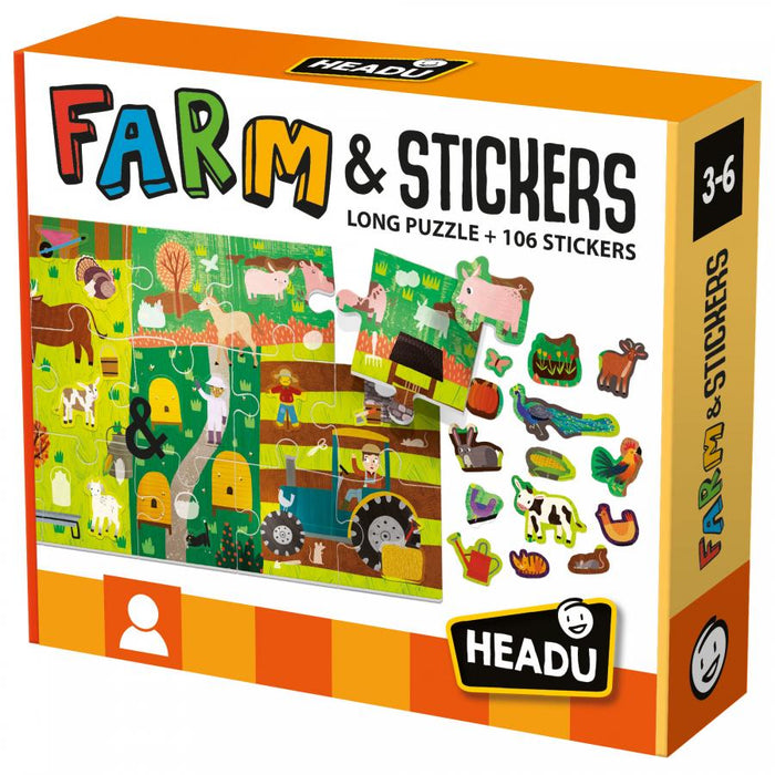 Headu Puzzle and Stickers The Farm