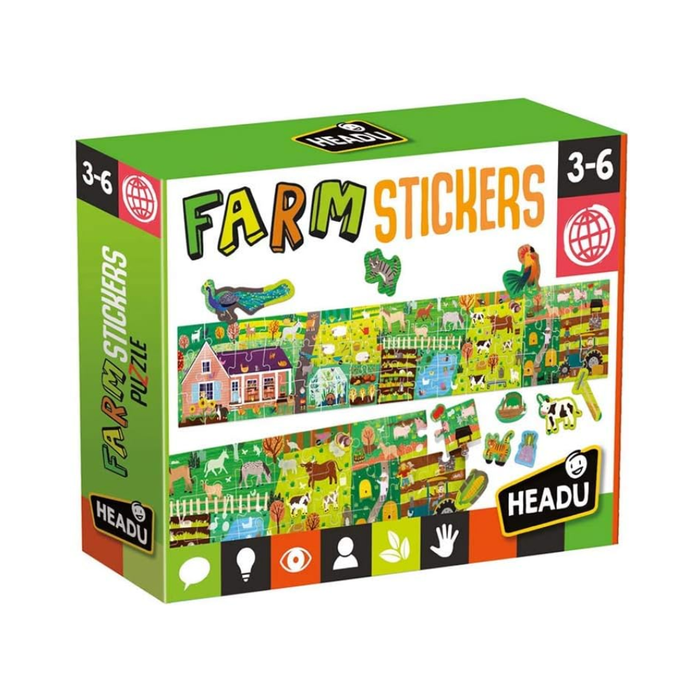 Headu Puzzle and Stickers The Farm