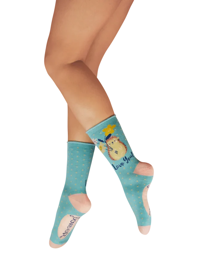 Hedgehog Sharing Love Ladies' Ankle Socks