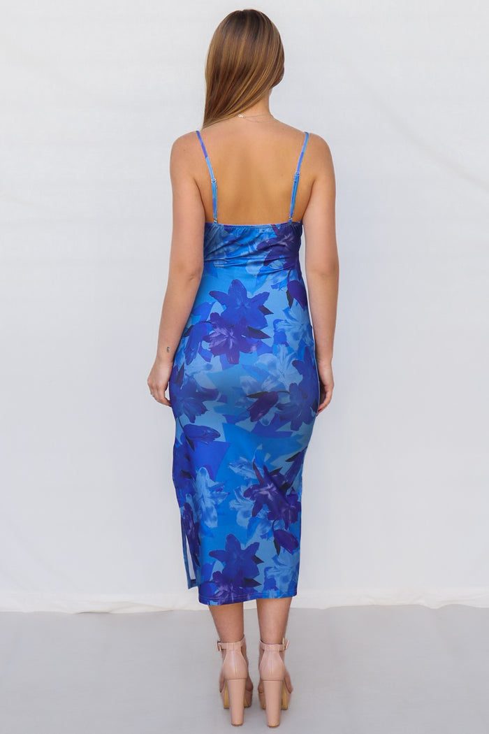 Henrietta Dress - Blue Floral - Runway Goddess