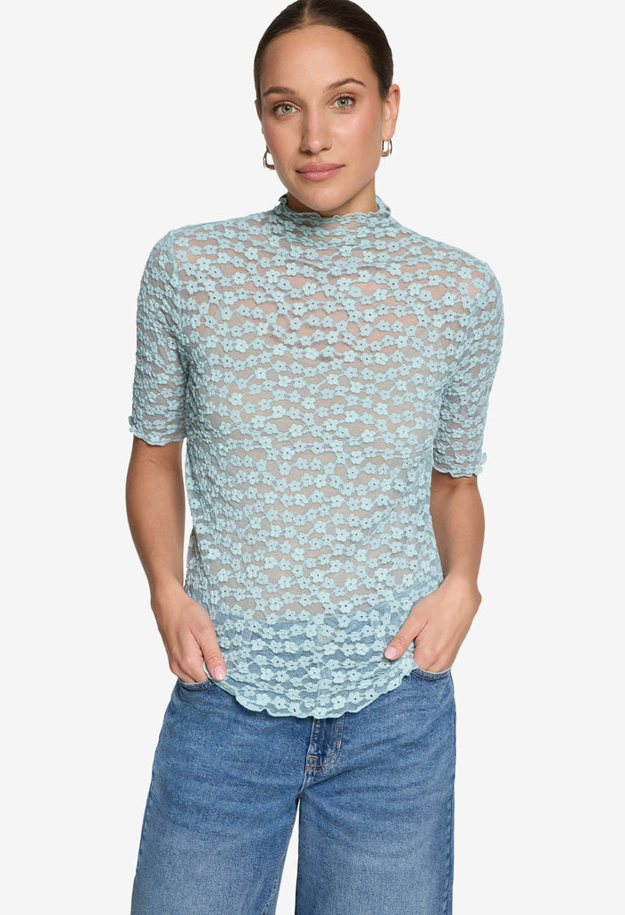 High Neck Lace Top