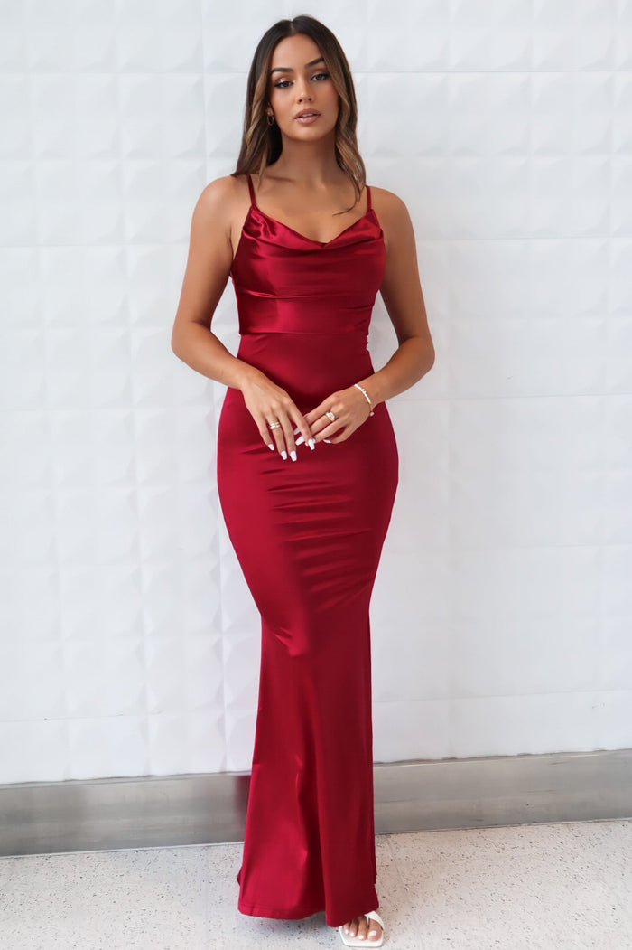 Hollywood Formal Gown - Wine Red - Runway Goddess