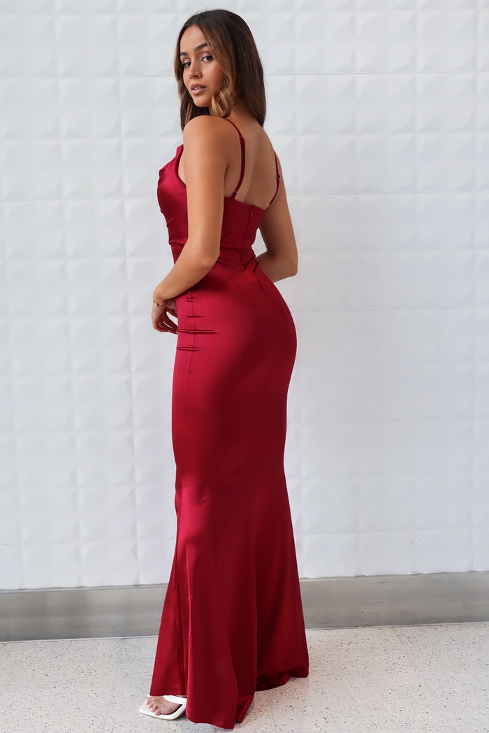 Hollywood Formal Gown - Wine Red - Runway Goddess