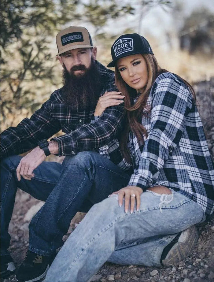 HOOey Flannel (Black/Cream) - Men's Work Shirt - Hatcountry