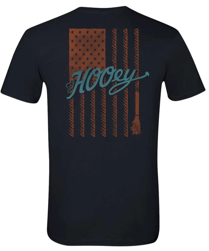 HOOey Rope Flag (Black) - Mens T-Shirt - Hatcountry
