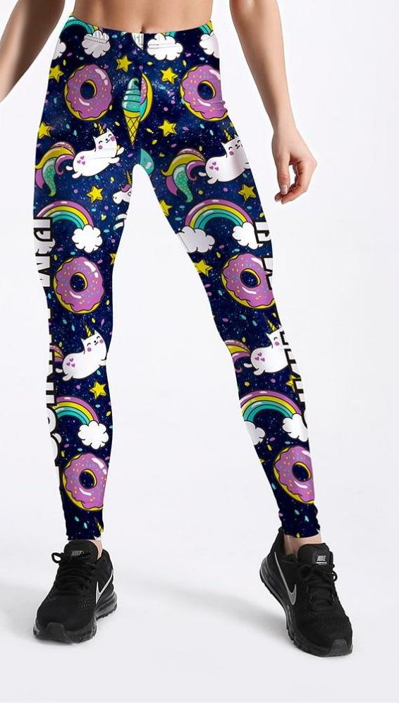 Hot Donuts & Unicorns Printed Leggings
