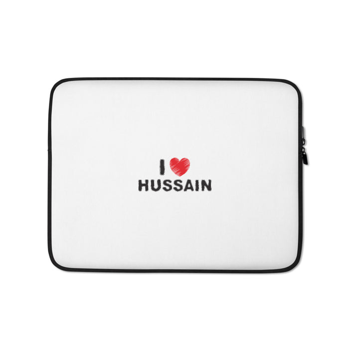 I Love Hussain (as) - Laptop Sleeve White