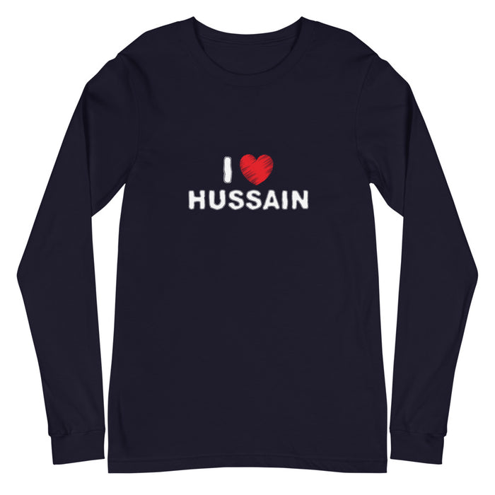 I Love Hussain (as) White - Long Sleeve T-Shirt WOMEN
