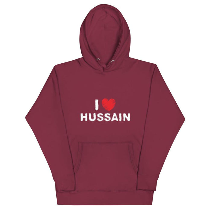 I Love Hussain (as) White - Premium Hoodie WOMEN - Hayder Maula