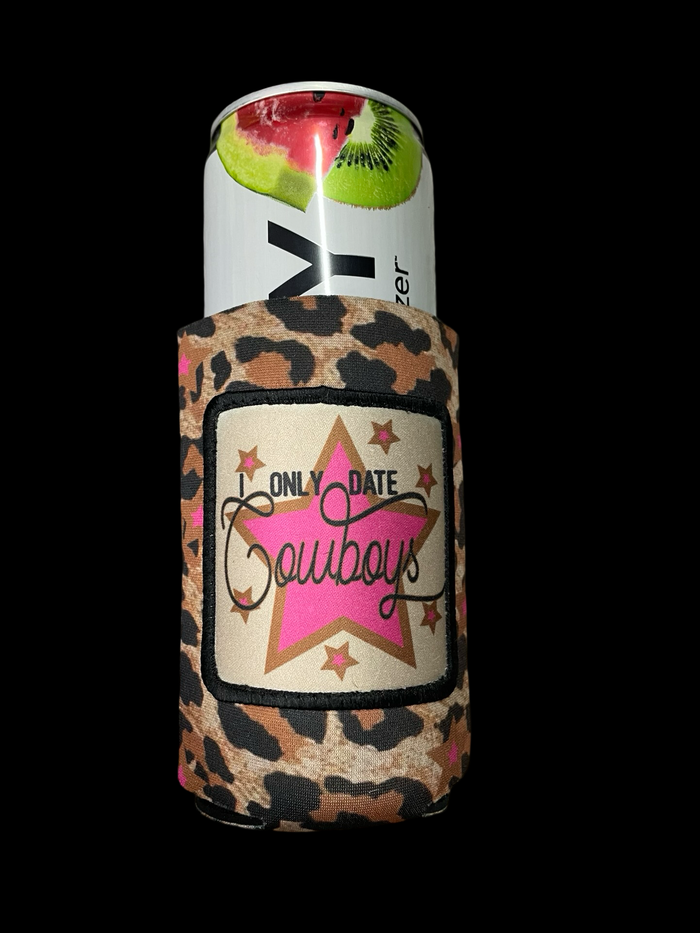 I ONLY Date Cowboys Leopard Skinny Can cooler